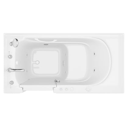 MediTub Meditub Collection 30 x 59 Whirlpool jetted bathtub with left drain, white, powered fast drain