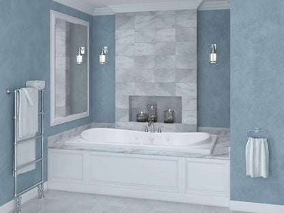 Whisper  42 in. x 71.75in. Air and Whirlpool Jetted Bathtub in White with Reversible Drain