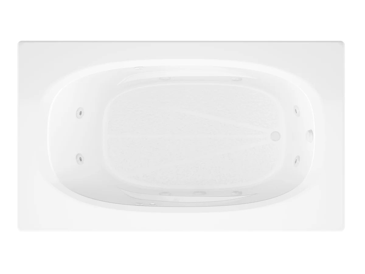 Tigers Eye Series 71 in. x 42 in. Rectangular Whirlpool Bathtub with Left Drain and V-Style Back Jets in Glossy White