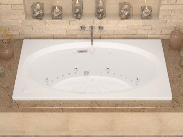 Vogue  41.625 x 70.75in. Air and Whirlpool Jetted Bathtub in White with Reversible Drain