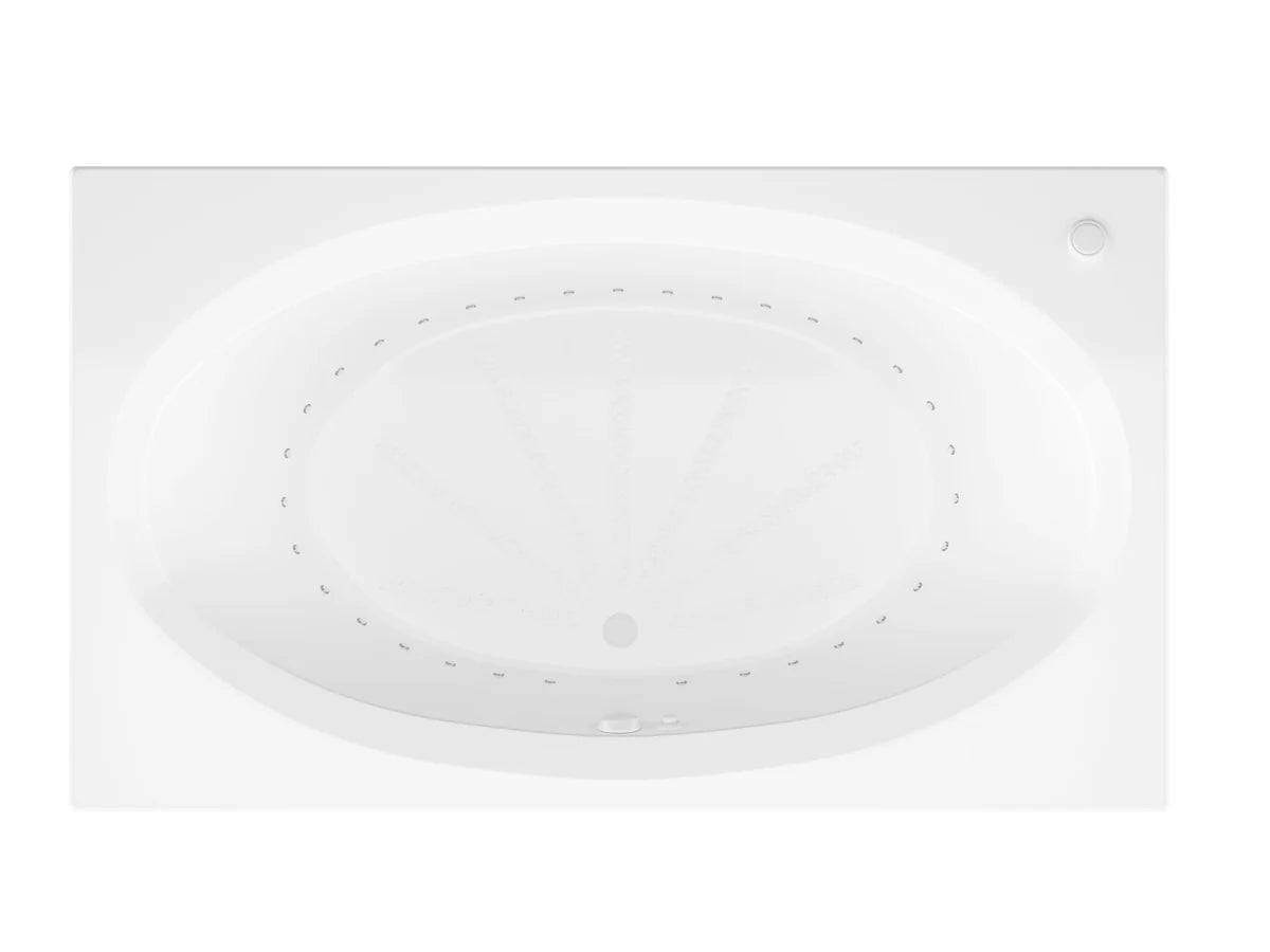 Vogue 71 in. x 42 in. Rectangular Air Bathtub with Center drain and Aromatherapy in Glossy Smooth White