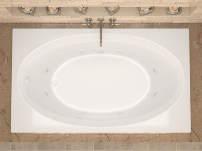 Vogue 42 x 72 Rectangular Whirlpool Jetted Bathtub with Reversible Drain
