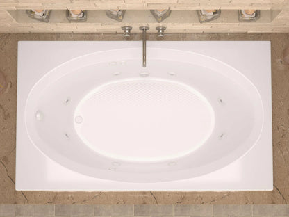 Imperial Series 84 in. x 43 in. Rectangular Whirlpool Bathtub with Right Drain and V-Style Back Jets in Glossy White