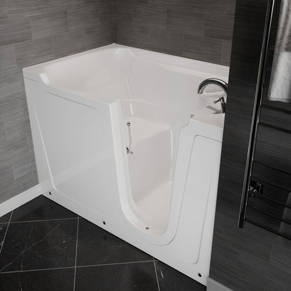MediTub Collection 36 x 60 right-side drain jetted alcove bathtub in white with fast-filling faucet set