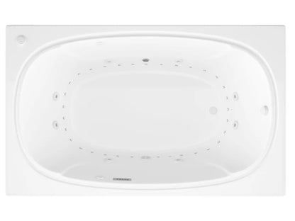 Charleston  48 x 72 in. Rectangular Air and Whirlpool Jetted Bathtub in White with Reversible Drain