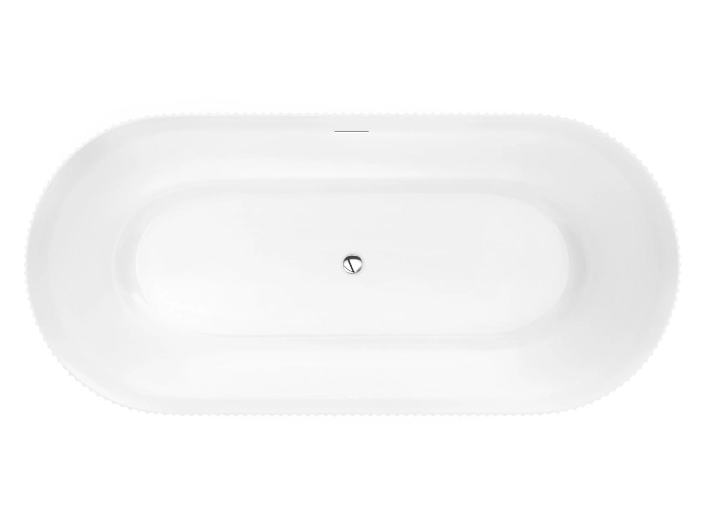 Bailey 59 in. Acrylic and Solid Surface Glossy Flatbottom Freestanding Soaking Bathtub in White