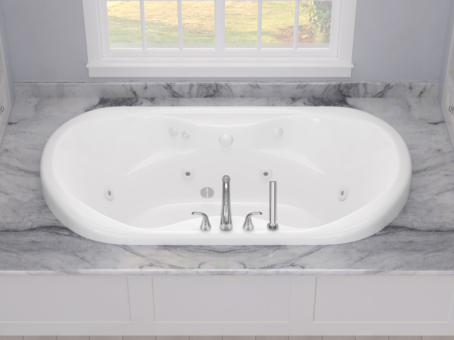 Atlantis Whirlpools Indulgence 41 x 70 Oval Whirlpool Jetted Bathtub