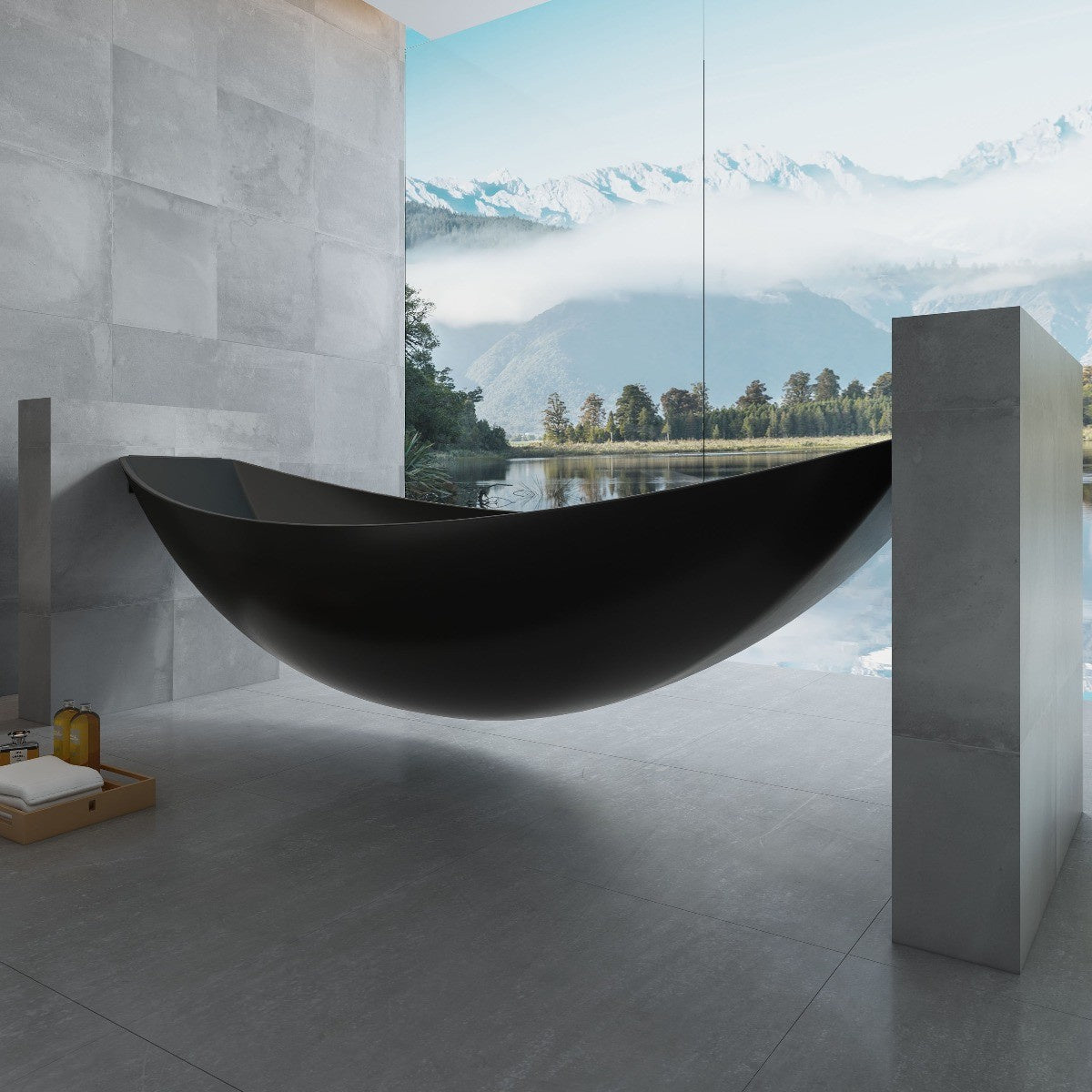 79" Suspended Wall Mounted Hammock Bathtub by Alfi