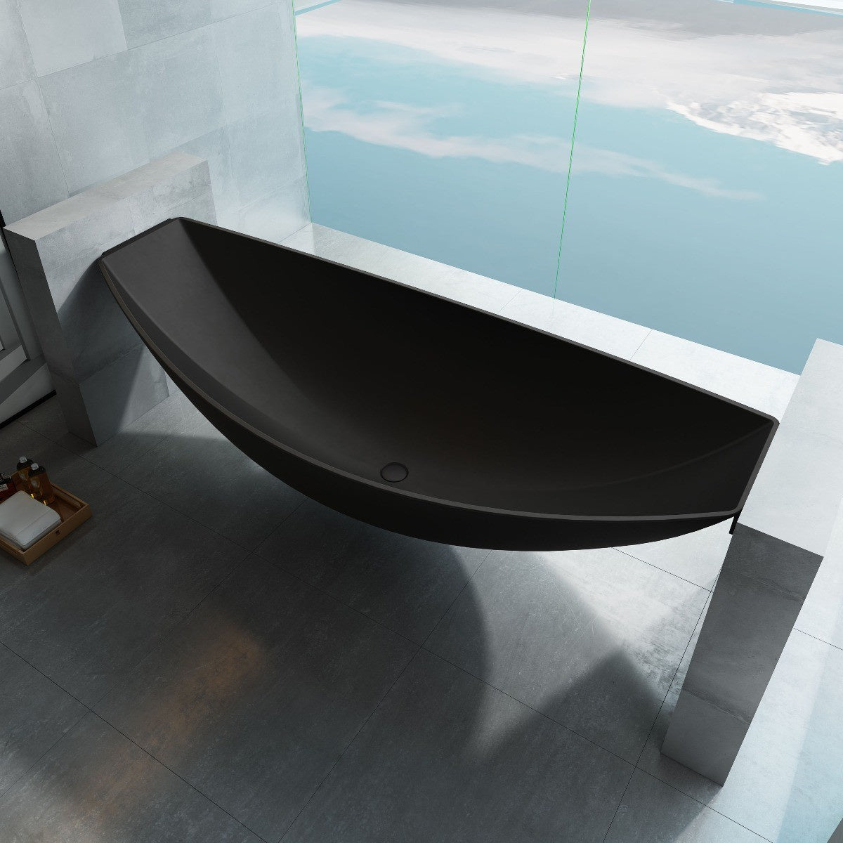 79" Suspended Wall Mounted Hammock Bathtub by Alfi