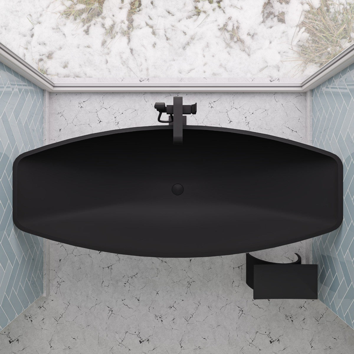 79" Suspended Wall Mounted Hammock Bathtub by Alfi