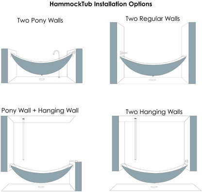 79" Suspended Wall Mounted Hammock Bathtub by Alfi