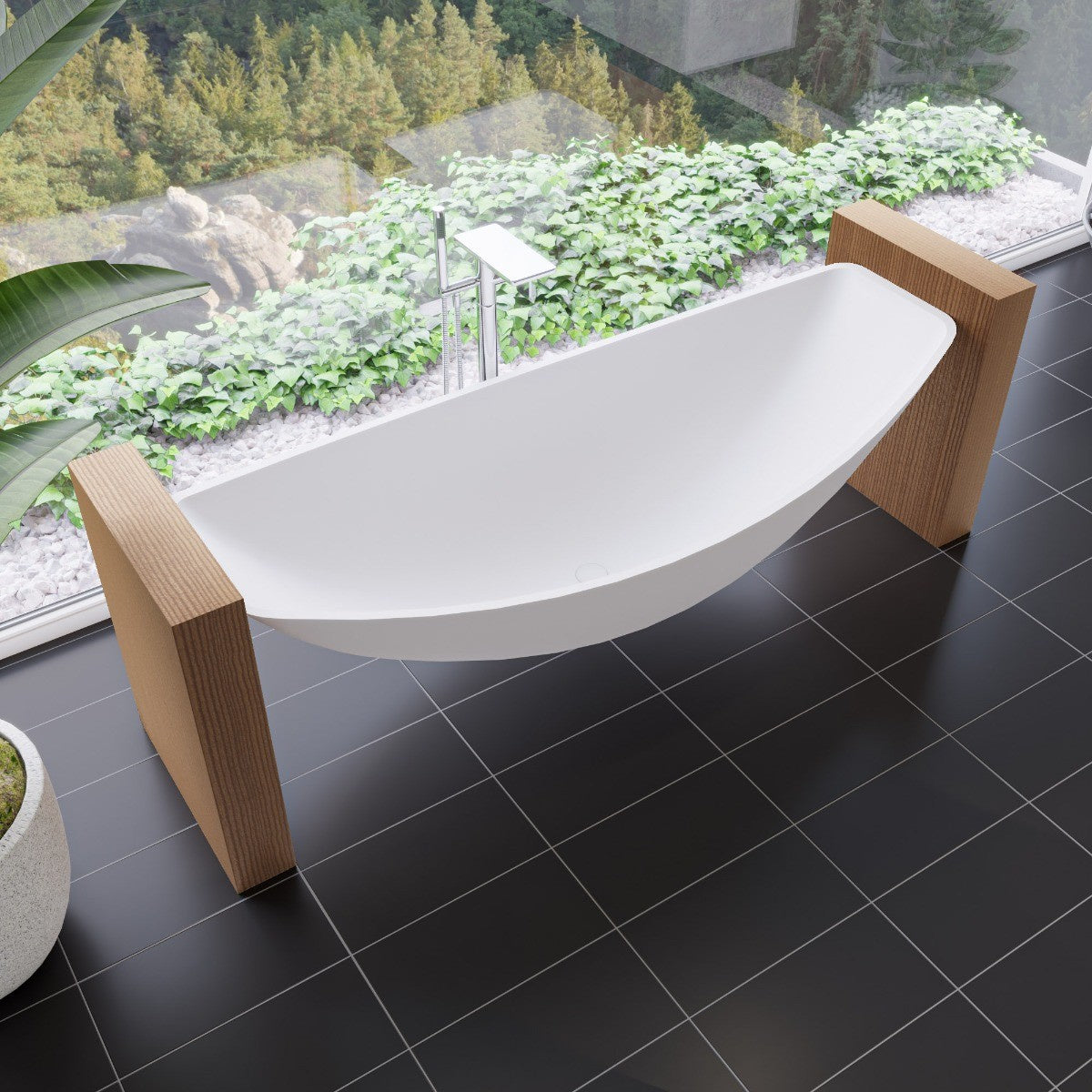 79" Suspended Wall Mounted Hammock Bathtub by Alfi