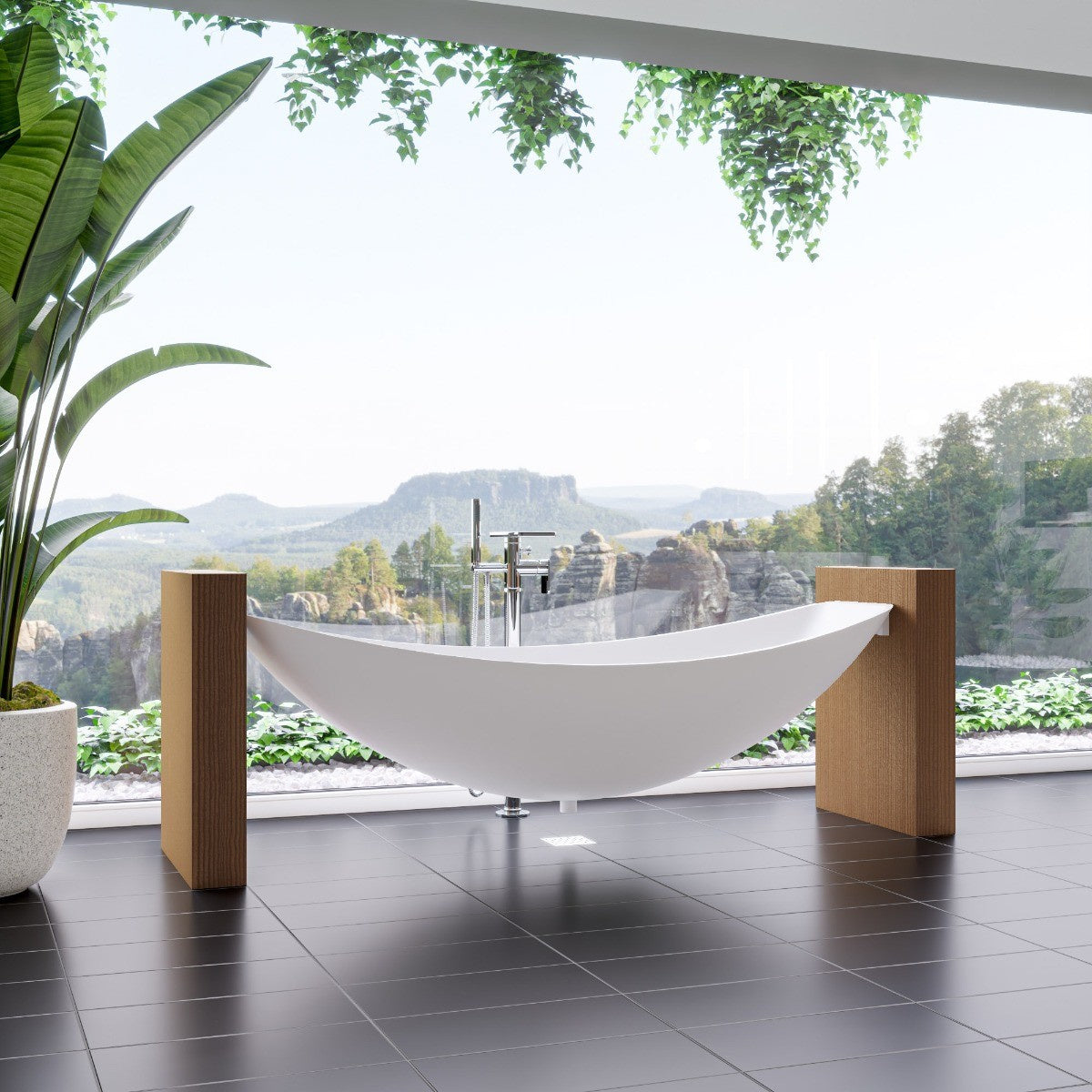79" Suspended Wall Mounted Hammock Bathtub by Alfi