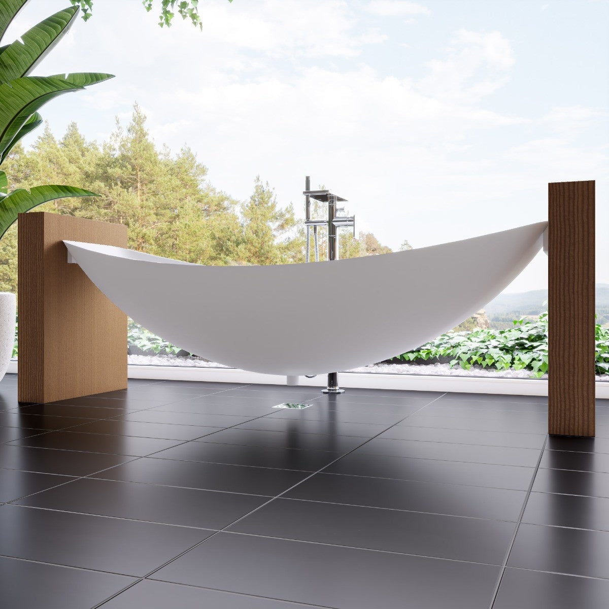 79" Suspended Wall Mounted Hammock Bathtub by Alfi