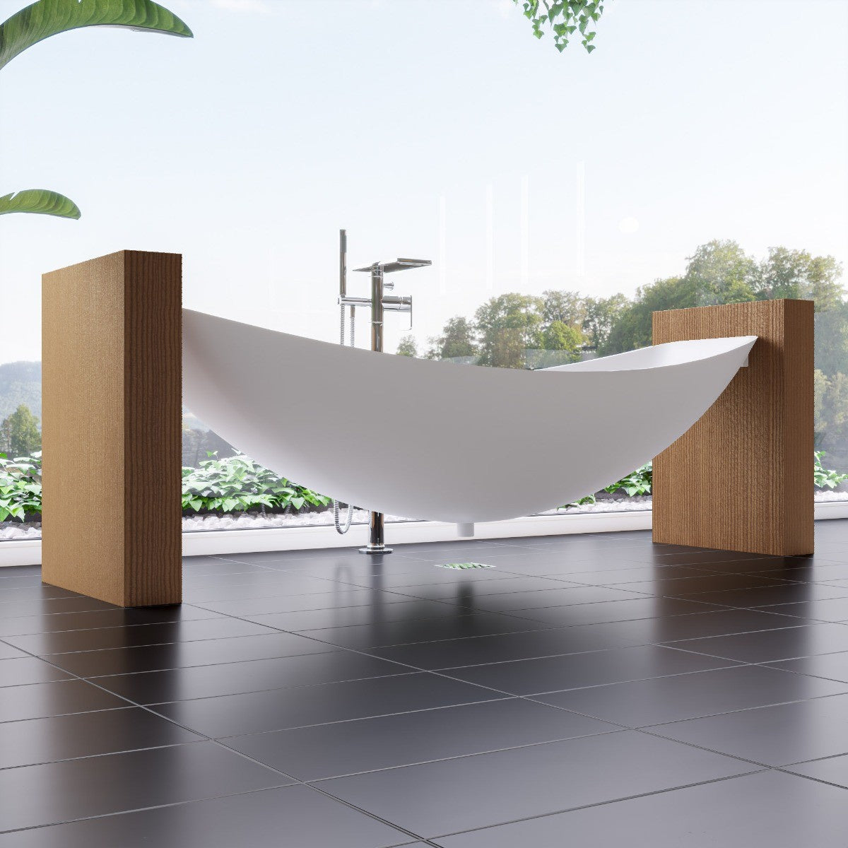 79" Suspended Wall Mounted Hammock Bathtub by Alfi