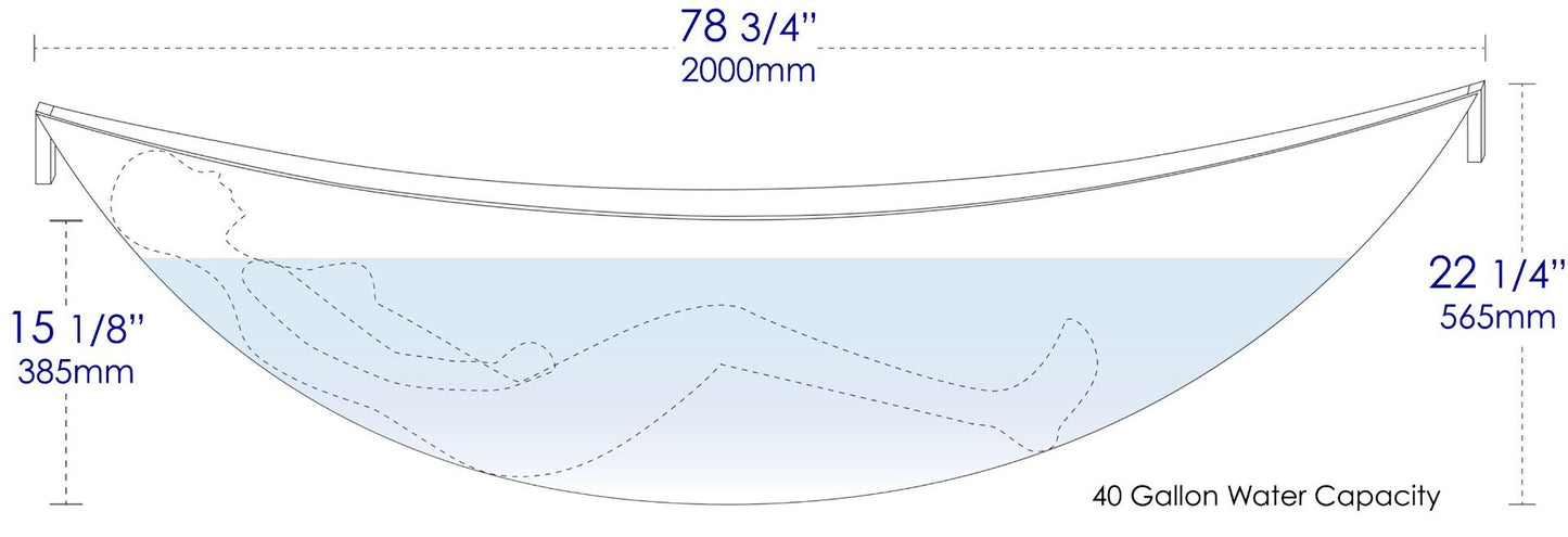 79" Suspended Wall Mounted Hammock Bathtub by Alfi