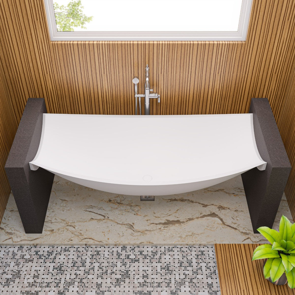 Suspended Wall Mounted Hammock Bathtub by Alfi