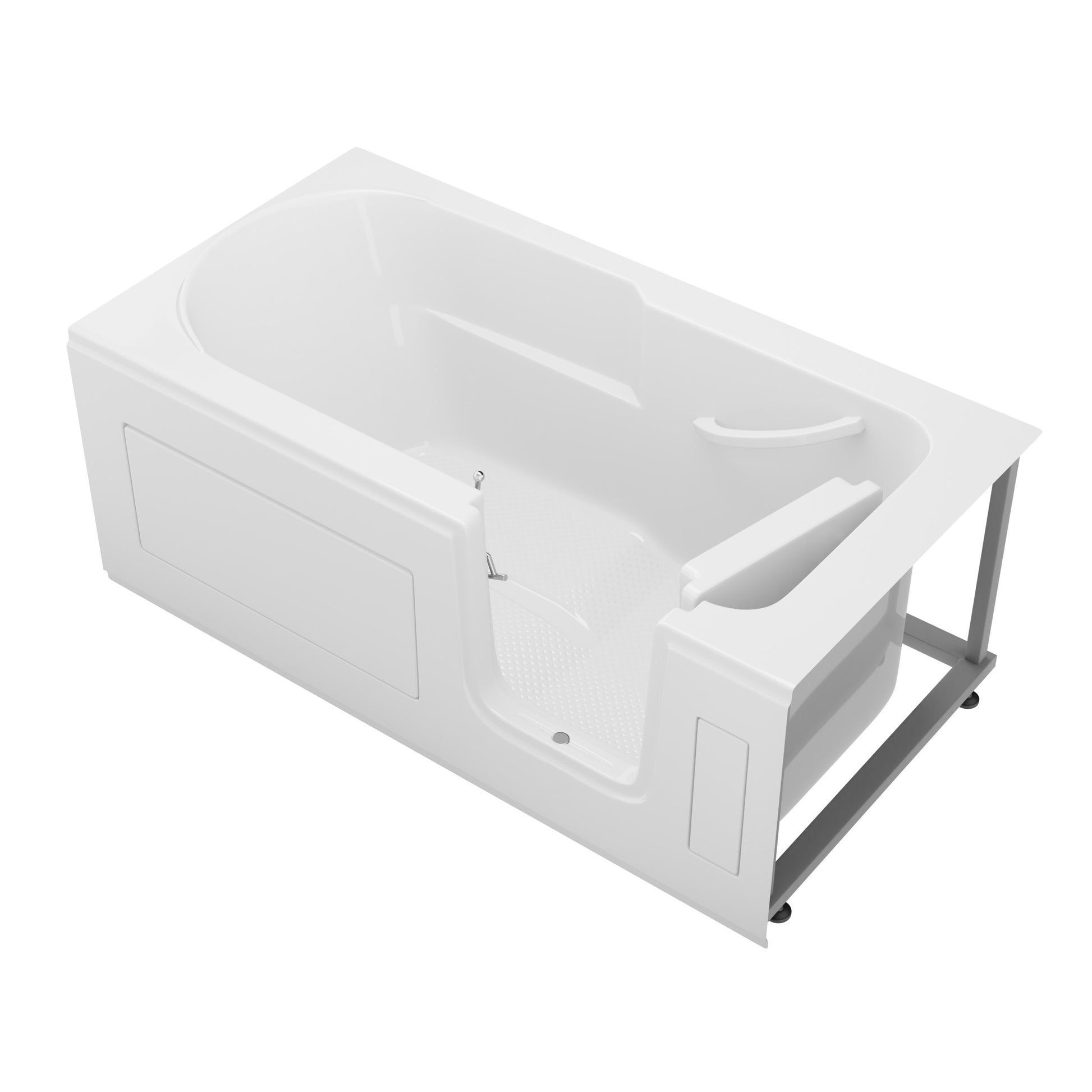 MediTub Collection 30 x 59 right-side drain soaker jetted bathtub, white, with easy step wide swing door