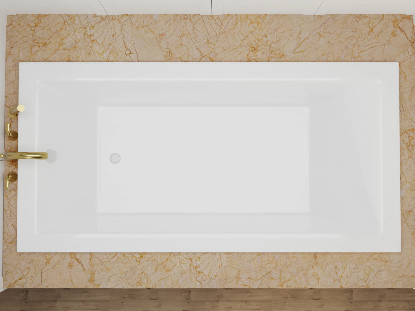Illyrian 6 ft. Acrylic Reversible Drain Rectangular Bathtub in White