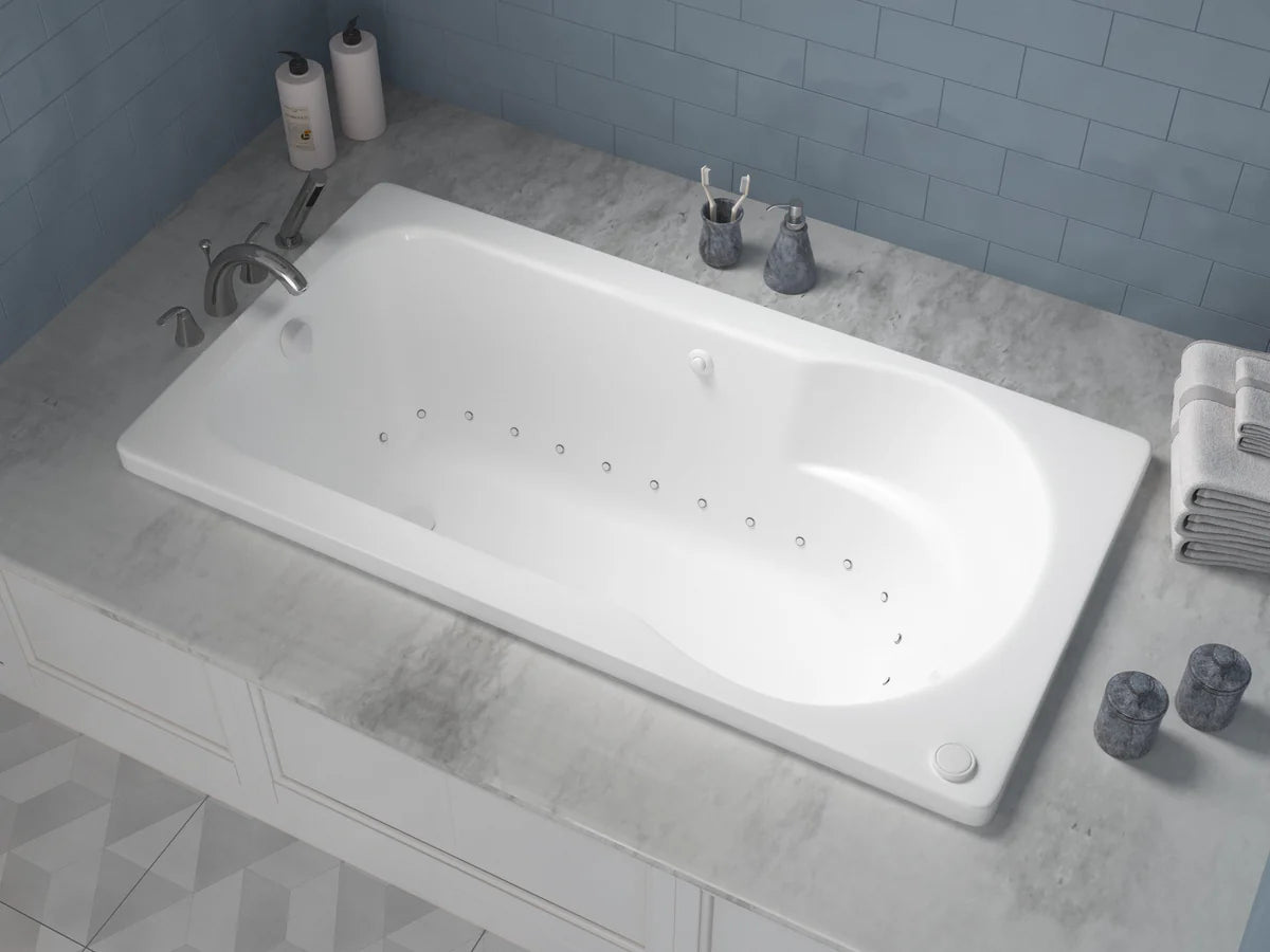 Zepher 32 x 60 Rectangular Air Jetted Bathtub with Reversible Drain