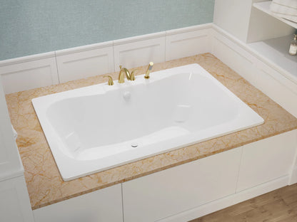 Alya 5 ft. Acrylic Center Drain Rectangular Bathtub in White