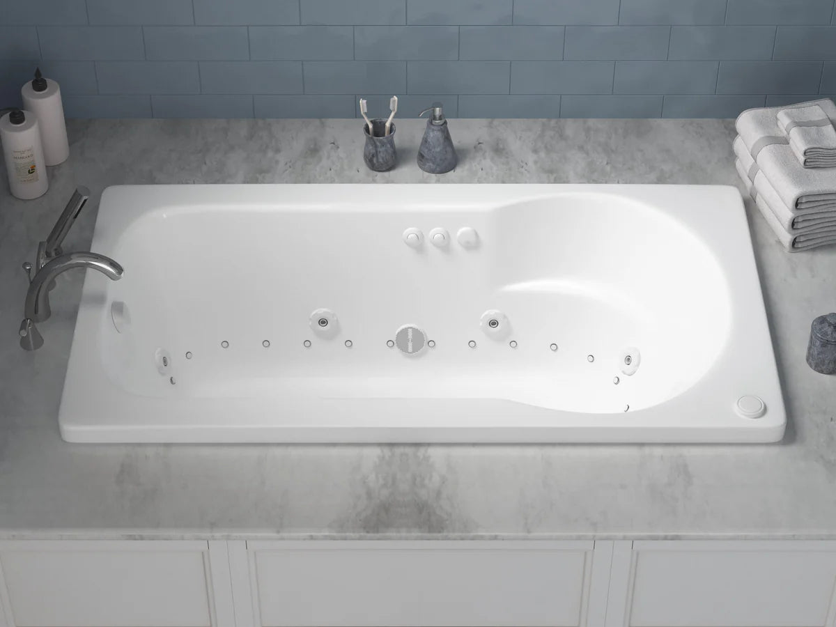 Zircon 60 in. x 32 in. Rectangular Whirlpool and Air Bathtub with Left Drain and VS Jets and Aroma in Glossy White