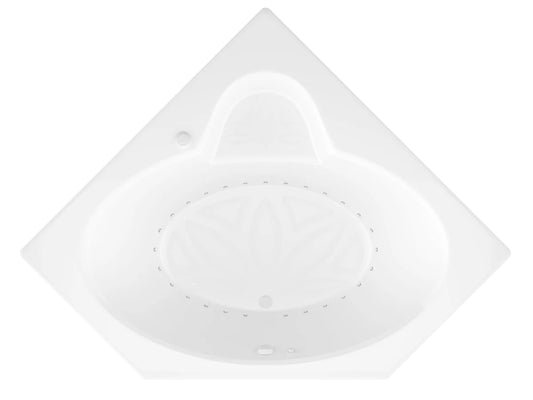 Sublime 60 in. x 60 in. Corner Air Jetted Bathtub with Center Drain in White