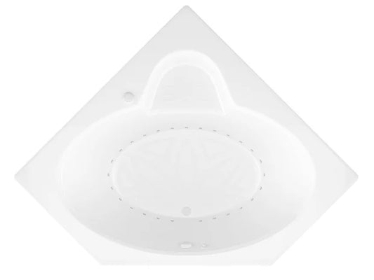 Malachite Series 82 in. x 62 in. Corner Air Bathtub with Center drain and Aromatherapy Bubbles in Glossy Smooth White