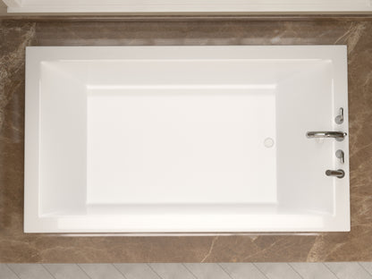 Sublime  60 in. x 60 in. Corner Air and Whirlpool Jetted Bathtub with Left Drain in White