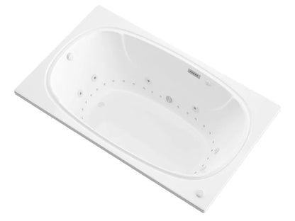 Charleston  48 x 72 in. Rectangular Air and Whirlpool Jetted Bathtub in White with Reversible Drain