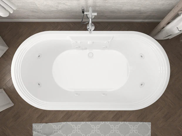 Atlantis Whirlpools Royale 34 x 67 Oval Freestanding Whirlpool Jetted Bathtub