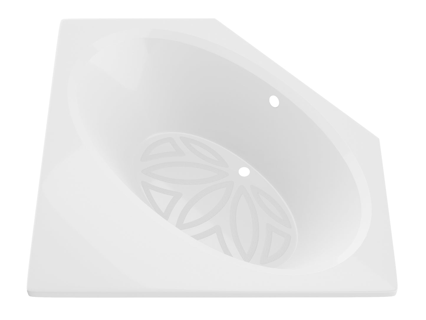 Venus 60 in. x 60 in. Corner Soaking Bathtub with Center Drain in White