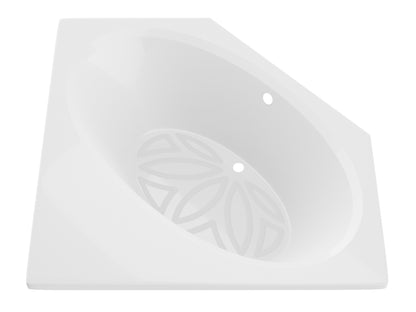 Venus 60 in. x 60 in. Corner Soaking Bathtub with Center Drain in White
