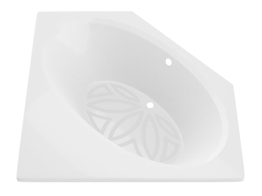 Venus 60 in. x 60 in. Corner Soaking Bathtub with Center Drain in White