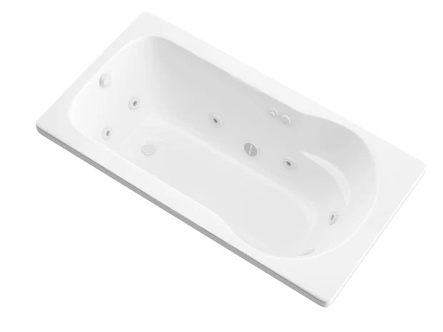 Zircon Series 60 in. x 32 in. Rectangular Whirlpool Bathtub with Right Side Drain and V-Style Back Jets in Glossy White