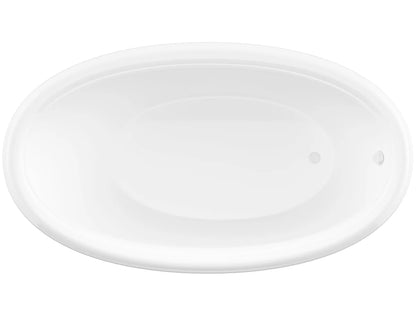 Petite 42 x 70 Oval Soaking Bathtub with Center Drain in White