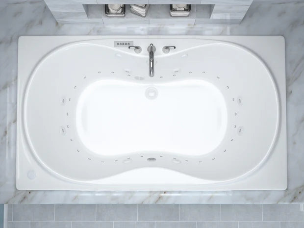 Whisper  35.625 x 72 in. Air and Whirlpool Jetted Bathtub in White with Reversible Drain