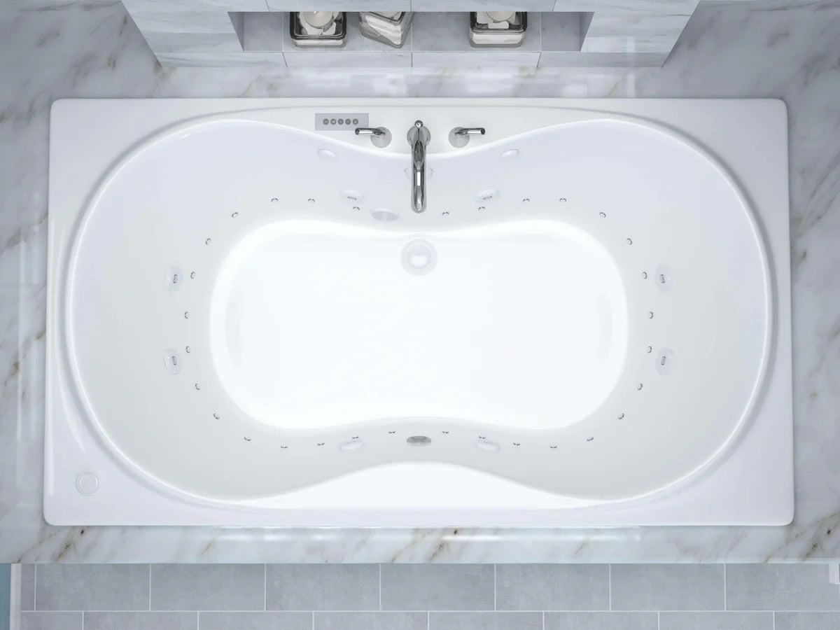Whisper  42 in. x 71.75in. Air and Whirlpool Jetted Bathtub in White with Reversible Drain