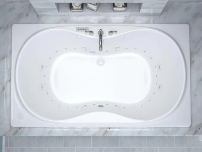 Whisper  42 in. x 71.75in. Air and Whirlpool Jetted Bathtub in White with Reversible Drain