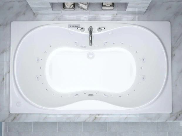 Whisper  42 in. x 71.75in. Air and Whirlpool Jetted Bathtub in White with Reversible Drain