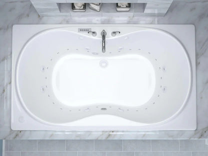 Whisper  42 in. x 71.75in. Air and Whirlpool Jetted Bathtub in White with Reversible Drain