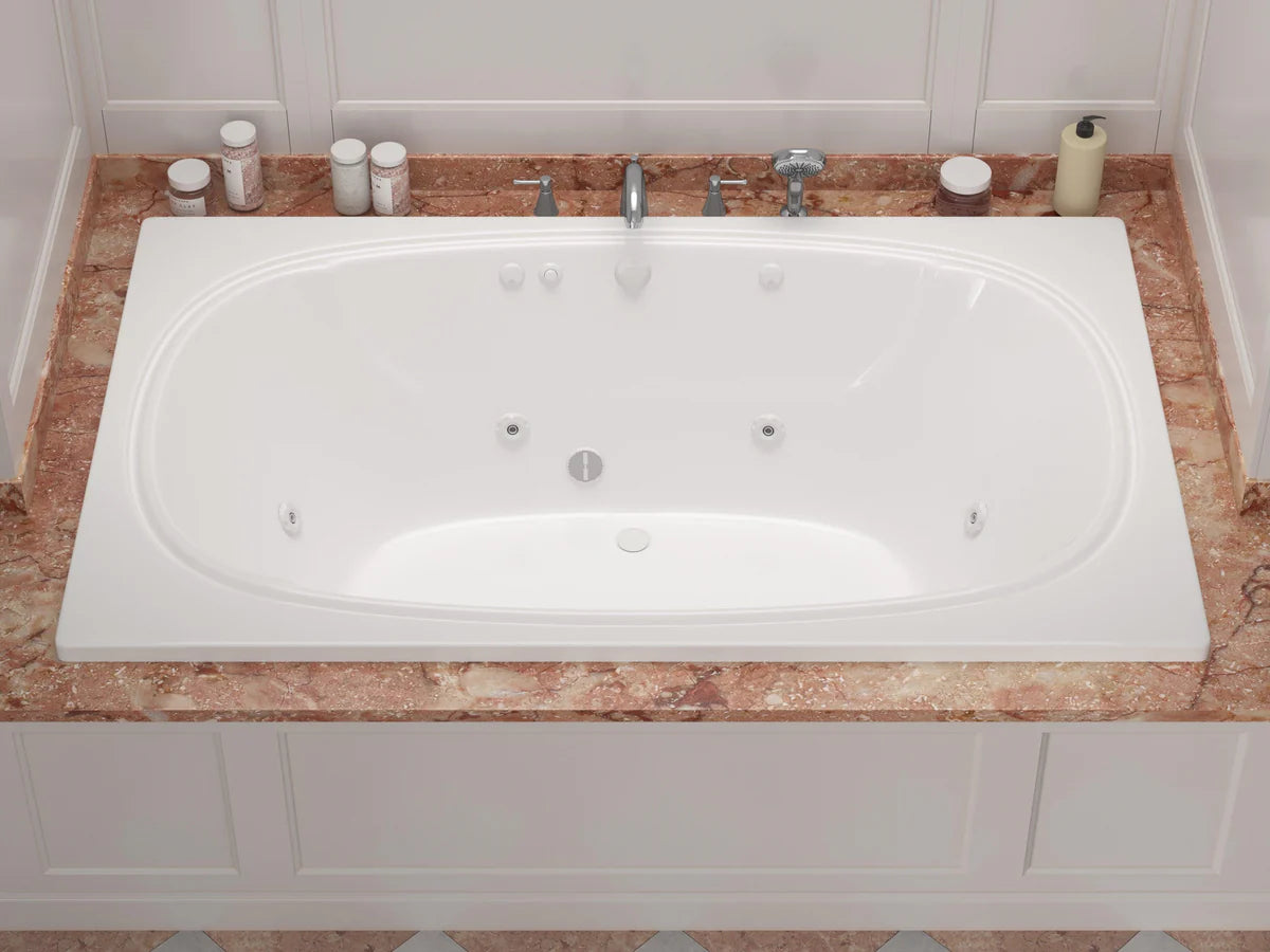 Charleston 48 x 78 Rectangular Whirlpool Jetted Bathtub with Reversible Drain
