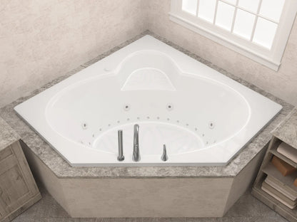 Sublime 60 in. x 60 in. Corner Air & Whirlpool Jetted Bathtub with Left Drain in White