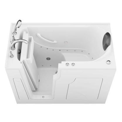 Coupe Premier 53 - 60 in x 28 in. Right Drain Air and Whirlpool Jetted Walk-in Tub in White