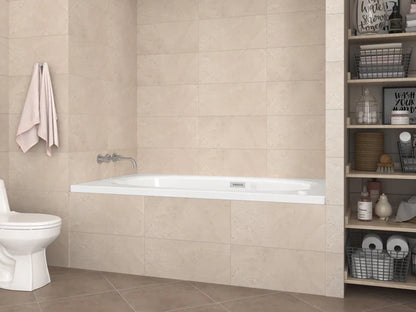 Polaris  35.75 x 65.675in. Air and Whirlpool Jetted Bathtub in White with Reversible Drain