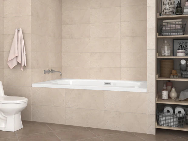 Polaris  35.875 x 71.5in. Air and Whirlpool Jetted Bathtub in White with Reversible Drain