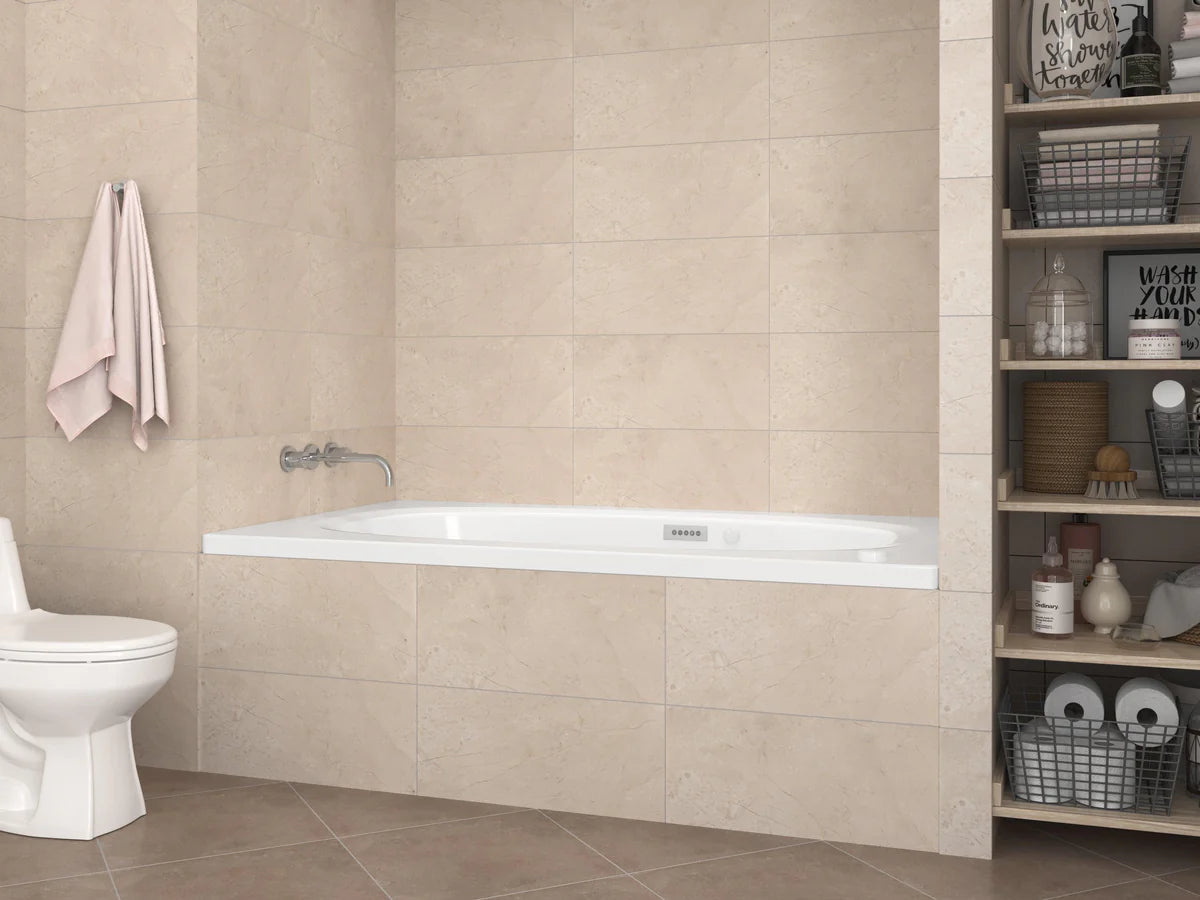 Polaris  42 in. x 71in. Air and Whirlpool Jetted Bathtub in White with Reversible Drain