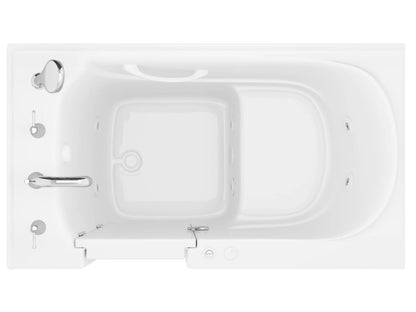 Value Series 30 in. x 53 in. Left Drain Quick Fill Walk-In Air Tub in White