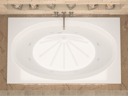 Imperial Series 71 in. x 42 in. Rectangular Whirlpool Bathtub with Center drain and V-Style Back Jets in Glossy White