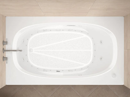 Polaris  35.875 x 71.5in. Air and Whirlpool Jetted Bathtub in White with Reversible Drain